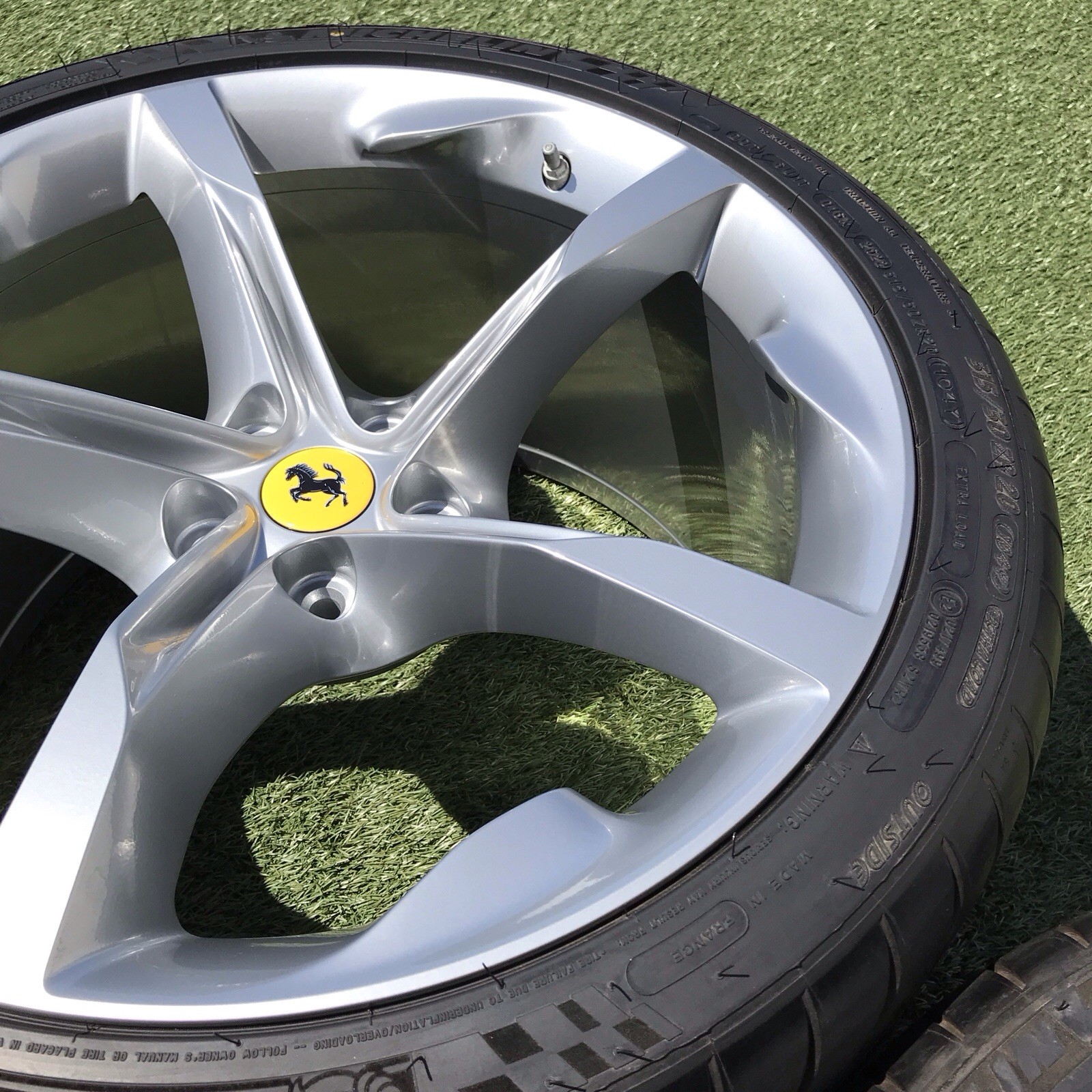 20 FERRARI SF90 WHEELS TIRES NEW SET 4 OEM GENUINE RIMS TPMS SILVER