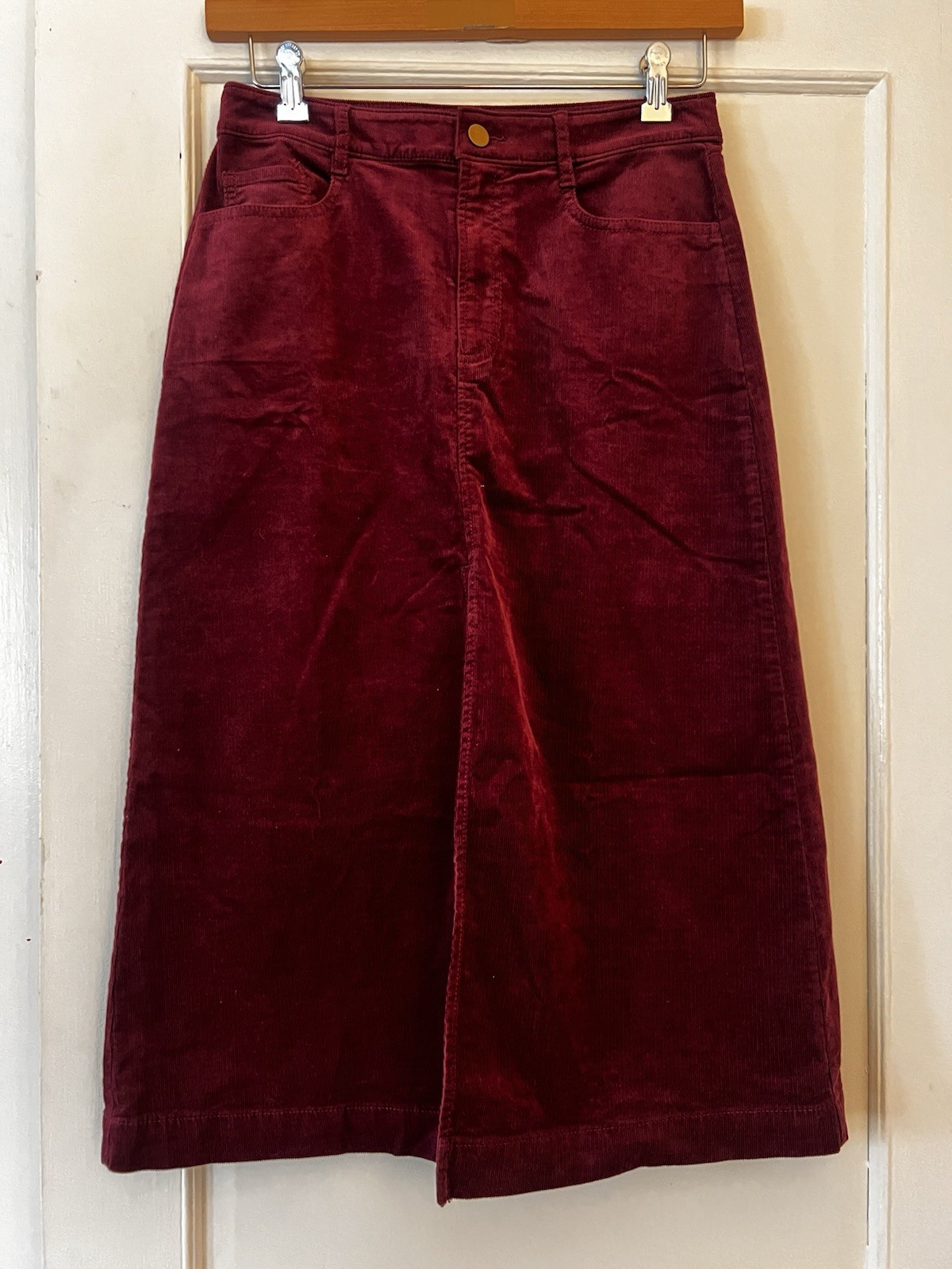 ANN TAYLOR LOFT Women’s Size 6P 6 Petite Skirt Midi Length Corduroy NEW Burgundy