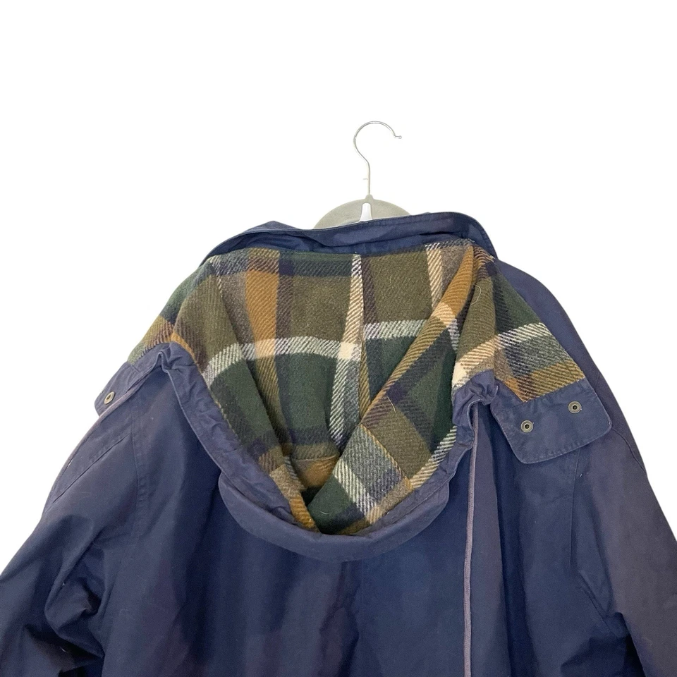 Chaqueta Parka Montaña Eddie Bauer De Colección L Alta Azul Cremallera Con Capucha Forrada de Lana Y2K Foto 4 de 4