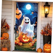 Halloween Decor Door Cover for Front Door Banner Wall Backdrop Halloween Style