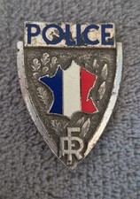 POLICE insigne de képi (carte de France tricolore