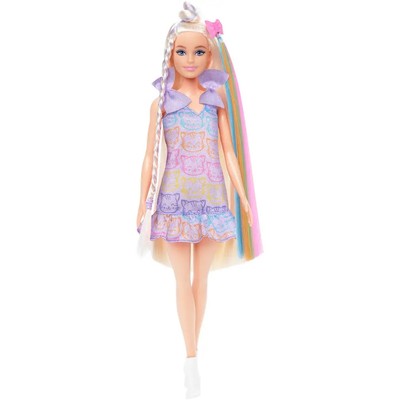 Barbie Fun & Fancy Puppe mit Accessoires, Modepuppe mit extra langem blondem Haa