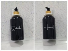 2 Stück Spül Flüssigseifenspender 500ml Flasche nachfüllbar Wandmontage schwarz