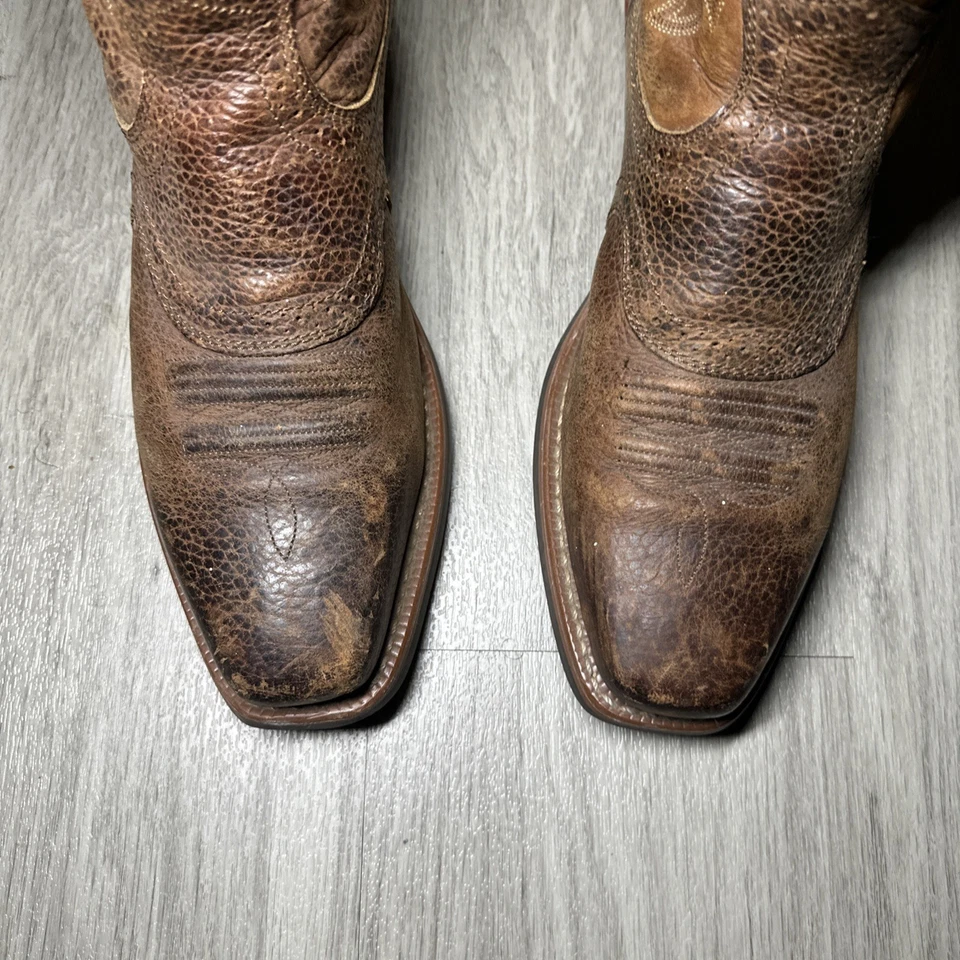 Botas occidentales ARIAT #34624 marrón punta cuadrada punto de llama talla 10EE de EE. UU. Foto 4 de 4