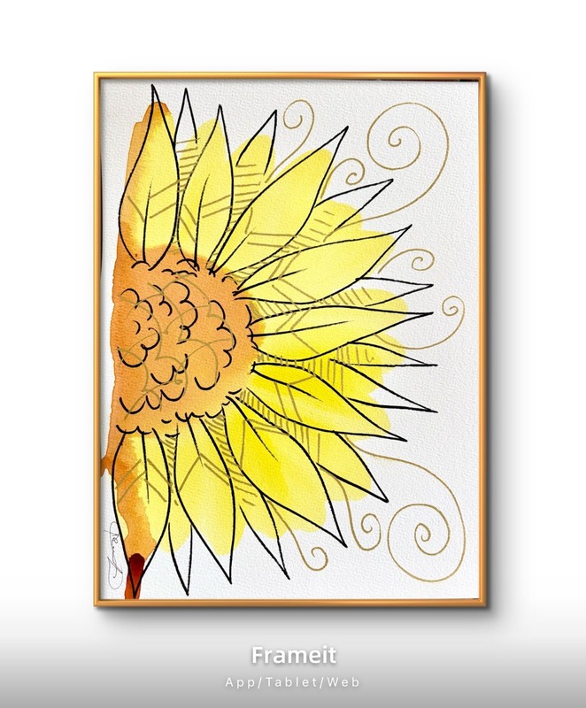 Original Sunflower Painting By Alannah Dyer- Acrylic 9x12 in Beautiful Trendy