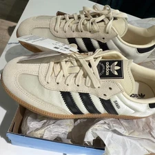 adidas Samba OG Shoes - Cream White/Core Black/Sand Strata Women US 7 , big kids