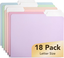 - File Folders, 18 Pack, Morandi Colors, 1/3-Cut Tab File Folders Letter Size,