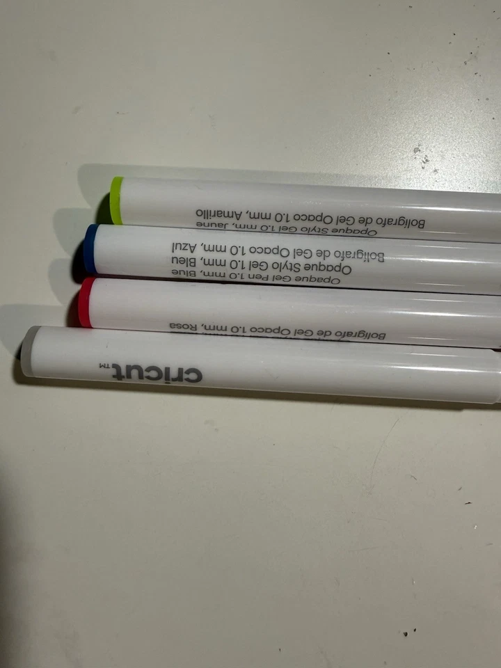 Paquete de 4 bolígrafos de neón opacos Cricut Maker Gel 1,0 mm usados una vez Foto 3 de 4