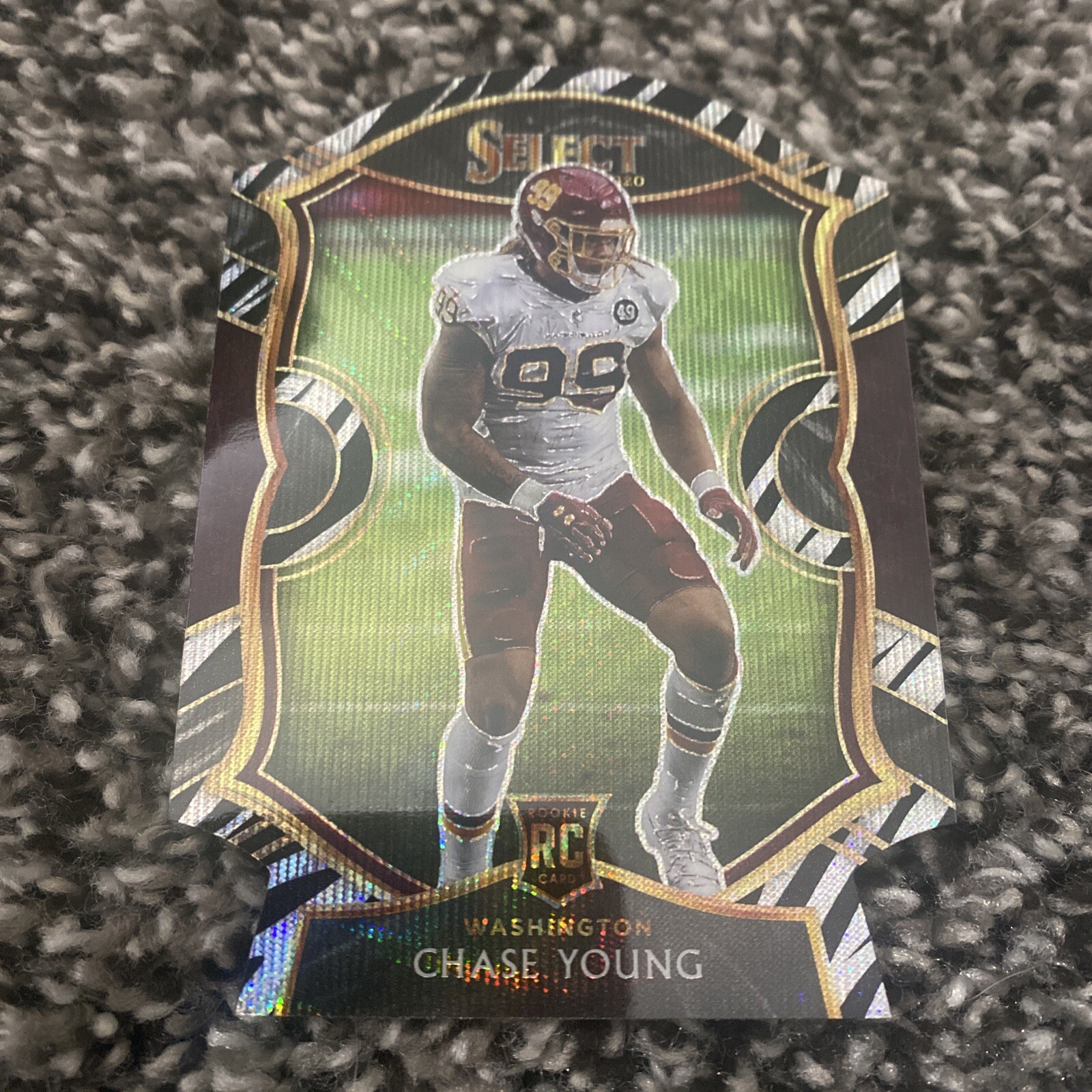 2020 SELECT #64 CHASE YOUNG ZEBRA CONCOURSE DIE CUT PRIZM WASHINGTON RC