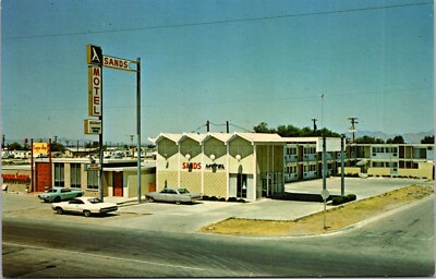 Wilcox AR Sands Motel MIckey Finns Restaurant Coffee Shop MCM Autos postcard P18