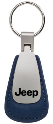 Jeep Leather Tear Drop Key Ring (Blue)