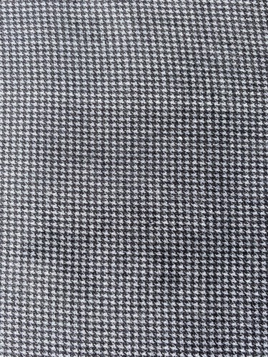 Vintage 70's Fabric Velveteen Print Tiny Houndstooth Check 5yd