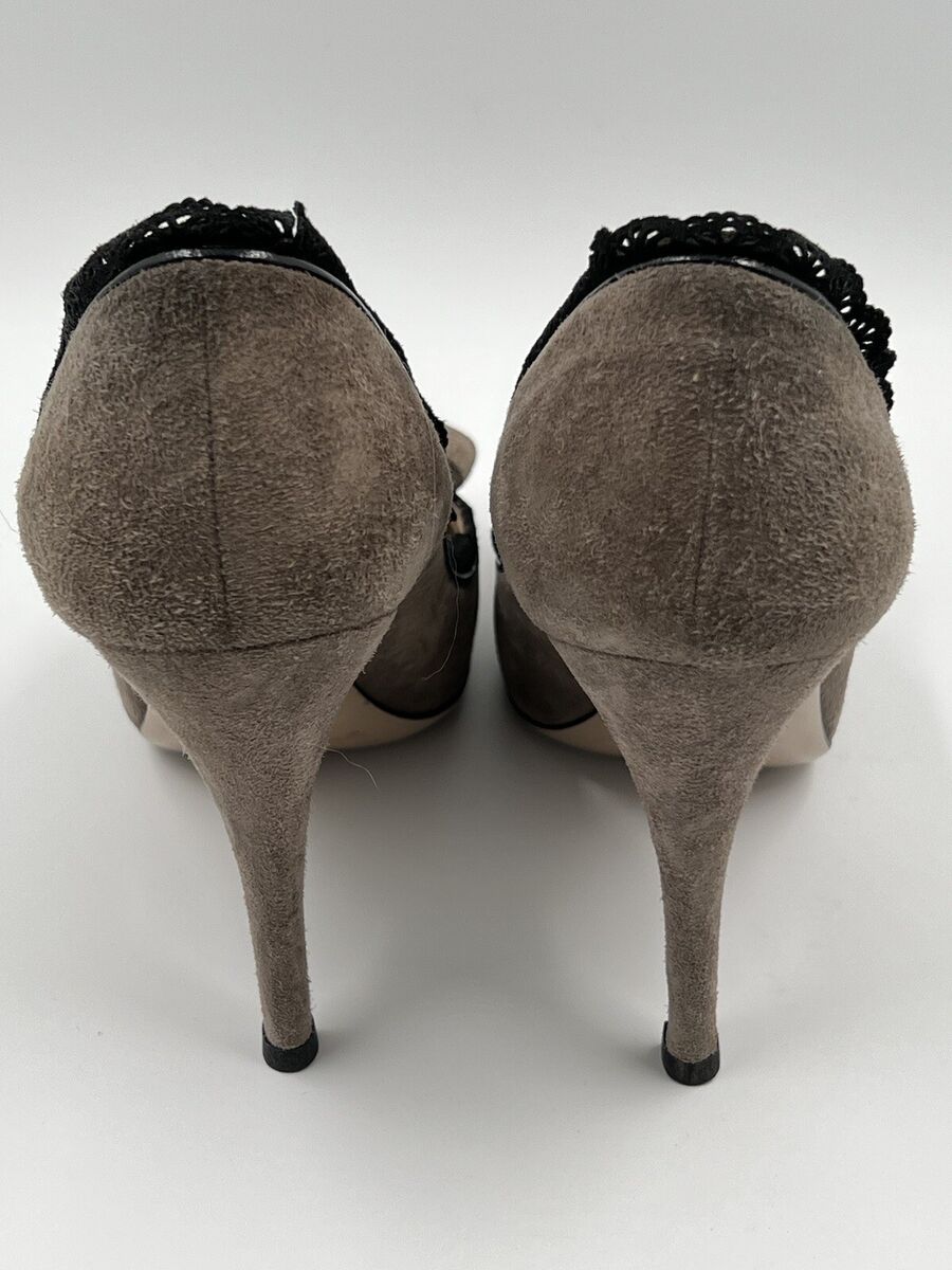VALENTINO GARAVANI Shoes 38 US 8 UK 5 Taupe Suede Lace Pump VALENTINO GARAVANI Shoes 38 US 8 UK 5 Taupe Suede Lace Pump