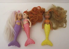 3 2014 Mattel Barbie HTF Fairytale Mini Mermaid Doll  Brown Blonde Red hair