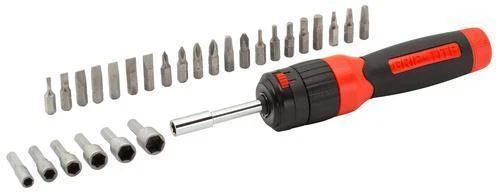 GRIP-TITE 28pc QUAD-DRIVE RATCHETING SCREWDRIVER SET WITH BITS -New- FREEFASTSHP - Image 4 of 4