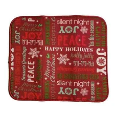 Kane Microfiber Dish Drying Mat, Seasons Greetings Christmas Kitchen Pad 16x18"