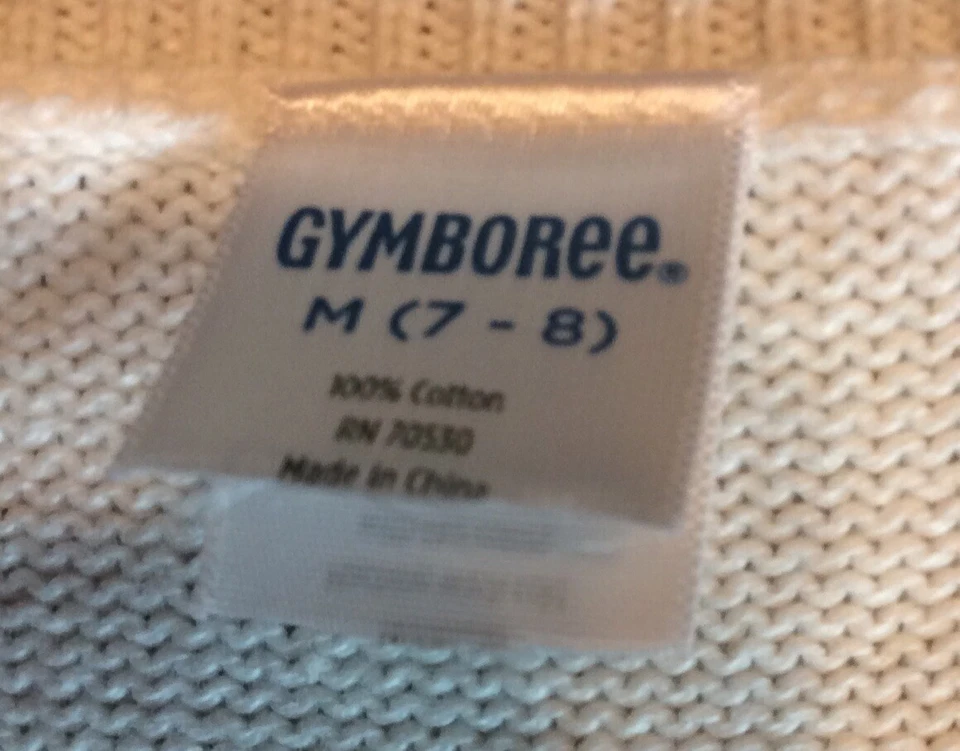 Chaleco Suéter Gymboree Niños Sin Mangas en Blanco con Diamante Verde y Marrón 7/8 Foto 3 de 4