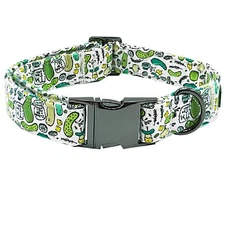 Summer Dog Collar Big Dill Print Pet Collar Durable Metal Collar Dog Cute Gre...