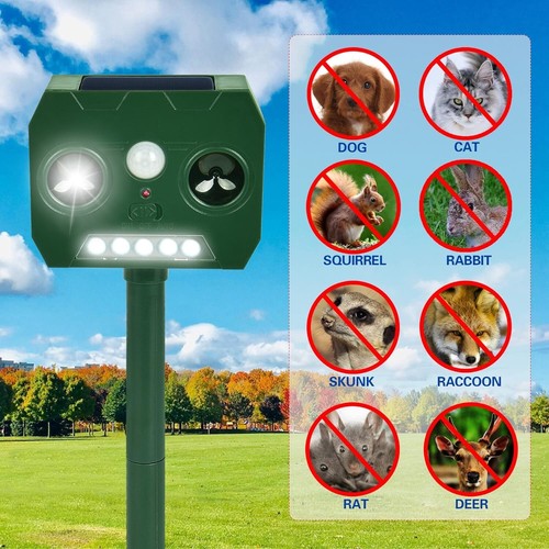4/6Pack Solar Ultrasonic Animal Repellent Dog Skunk Deer Raccoon For Garden - Picture 4 of 20