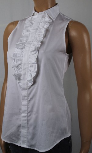 Polo Ralph Lauren White Ruffle Sleeveless Blouse Shirt NWT $125 | eBay