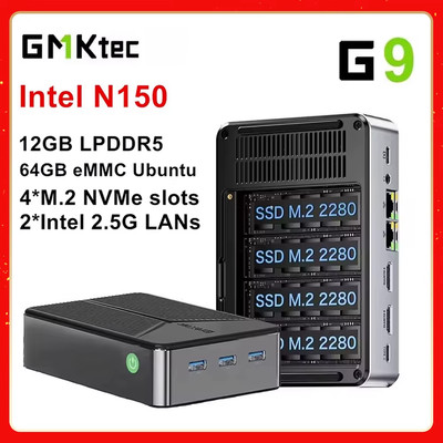 Gmktec Nucbox G9 - 4-Bay Nvme NAS - Intel N150  - 2X2,5G - Homelab Server