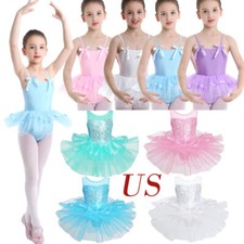 Girls Ballet Dance Dress Sleeveless Dress Tulle Skirt Ballroomt Princess Costume