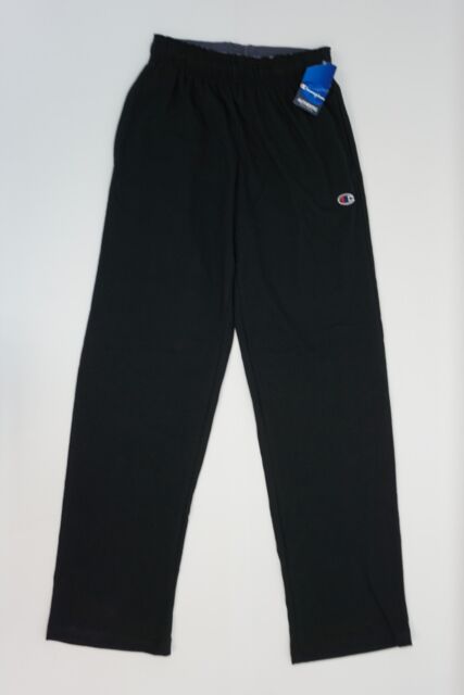 Champion Mens Pants Pull On Elastic Waist Cotton Jersey Active Pants Black S | eBay