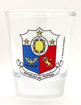 PHILIPPINES COAT OF ARMS SHOT GLASS SHOTGLASS