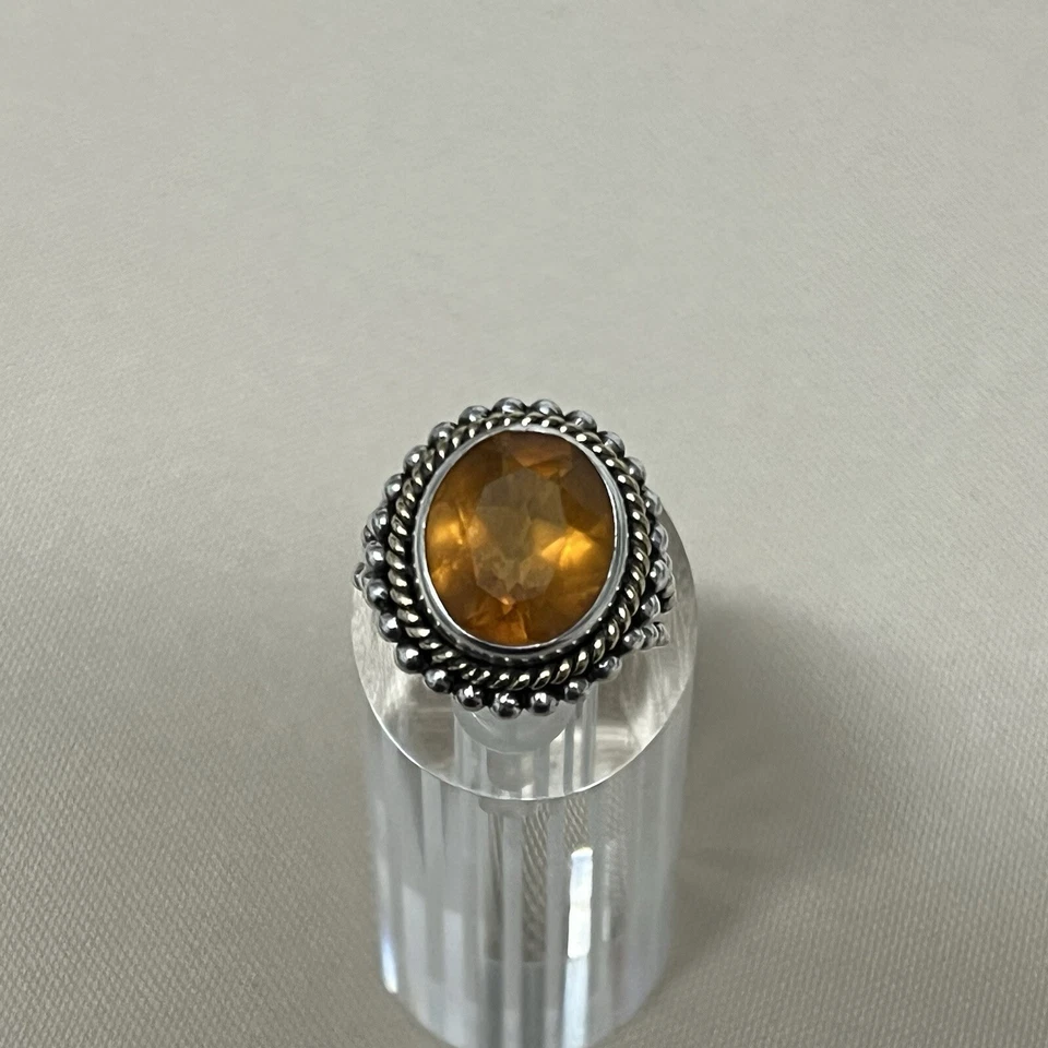 Anillo de cóctel Stephen Dweck de plata de ley 925 y oro de 18 quilates ovalado citrino talla 6,5 Foto 3 de 4