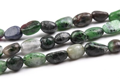 8-10MM Ruby Zoisite Pebble Nugget Beads Grade AA Natural Gemstone Loose Beads
