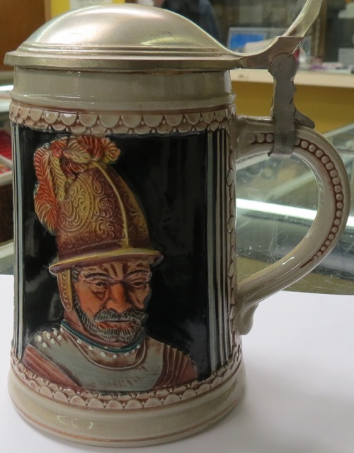 VTG GERZ W. Germany 28 DBGM 85 SALT Ceramic Glazed BEER Stein MUG Pewter Lidded eBay