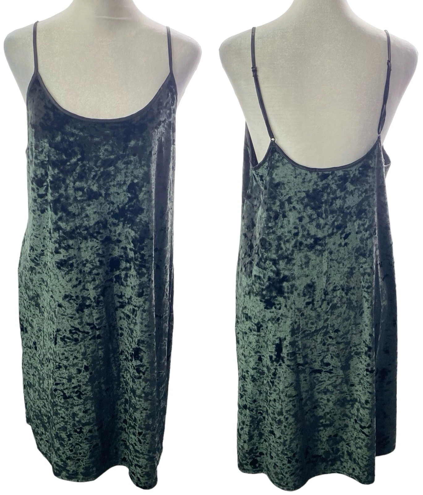 UNDERCOVER VICTORIA'S SECRET Mini Abito Donna Velluto Slip Taglia M Verde Scuro Sexy Glam 77 46