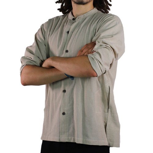 Art and Magic Men's Shirt Plain Fisherman Shirt Casual Goa Fair Shirt - Picture 5 of 26