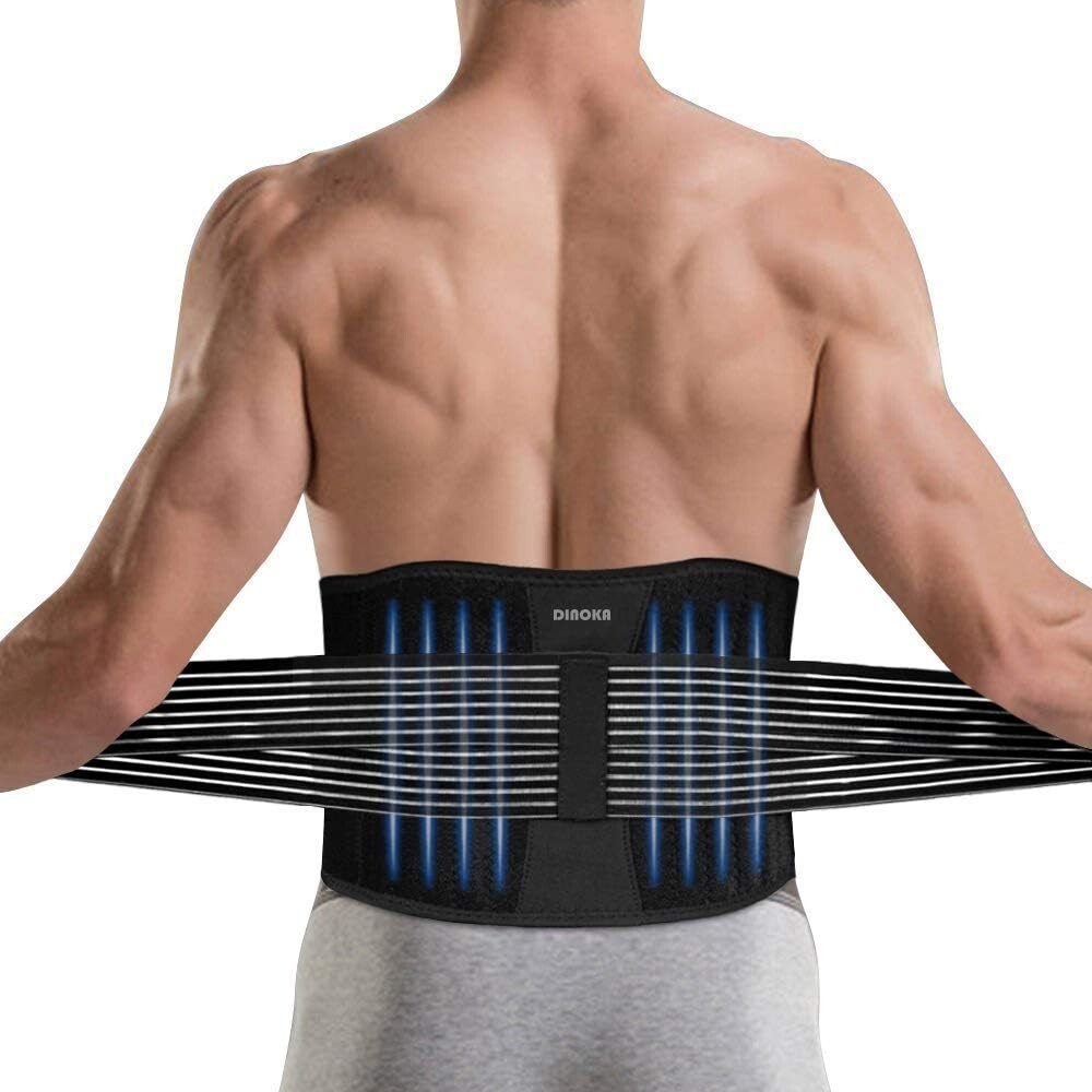 Ceinture de soutien lombaire ergonomique en tissu respirant pour homme avec 6 baleines