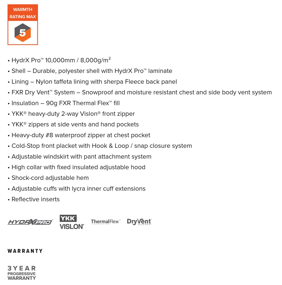 Chaqueta de invierno FXR para hombre blanca camuflada Chute - impermeable, a prueba de viento, cálida, XL / 2XL Foto 3 de 4