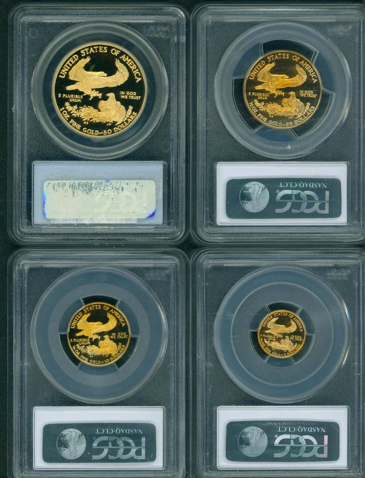 1996-W ( 1996 ) 4-COINS GOLD EAGLE SET $50 $25 $10 $5 PCGS PR70 PROOF PF70 PR-70 - Image 2 of 2
