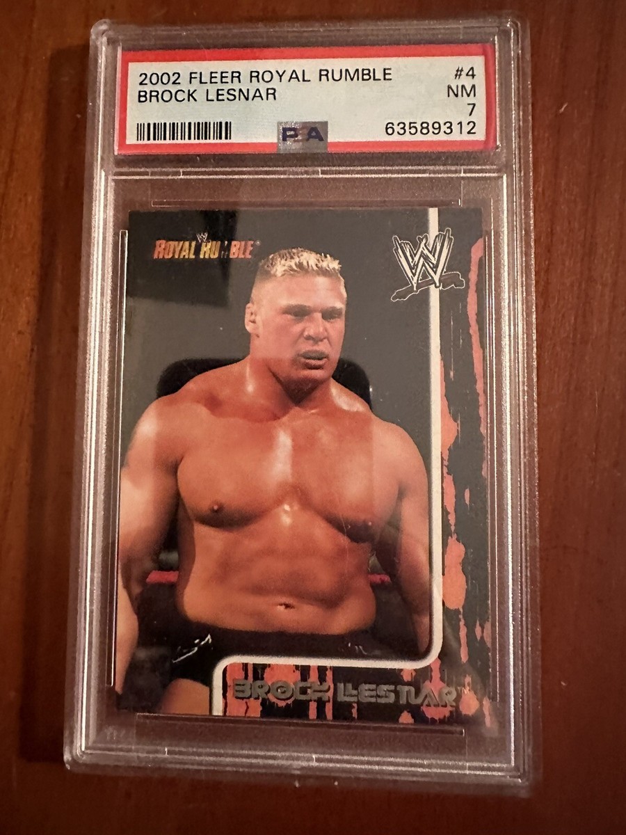 BROCK LESNAR 2002 Fleer WWF WWE Royal Rumble Rookie Card RC #4 PSA