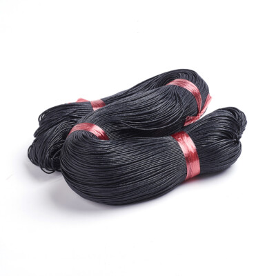 350m/bundle Waxed Cotton Cord Black 1mm Linen Thread