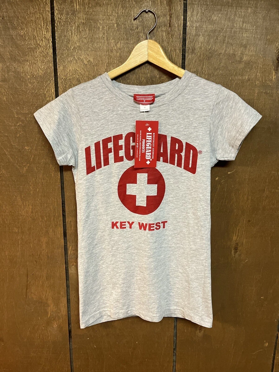 LIFEGUARD T Shirt Ladies Logo Cotton Shoet Sleeve White Key West Beach NWT