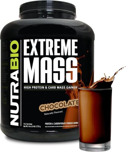NutraBio Extreme Mass Gainer Protein Powder, 53G Protein, Weight Gainer - 6lbs