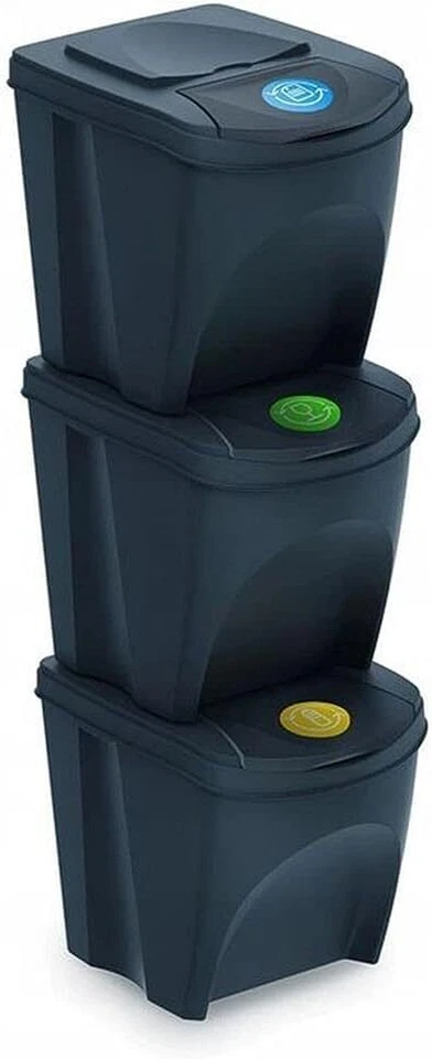 Mülleimer Abfalleimer Mülltrennsystem 75L - 3x25L Behälter Sorti Box - Bild 4 von 4