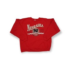 Vintage Nebraska Cornhuskers Sweatshirt Red Mens XL