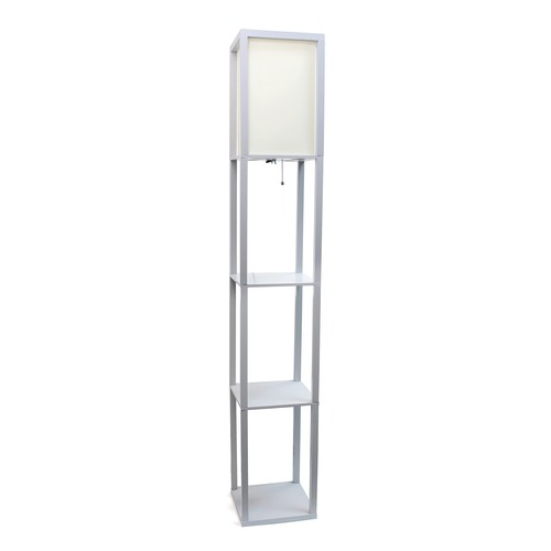 Simple Designs LF1014-GRY Etagere Organizer Storage Shelf Linen Shade Floor L... - Picture 5 of 7