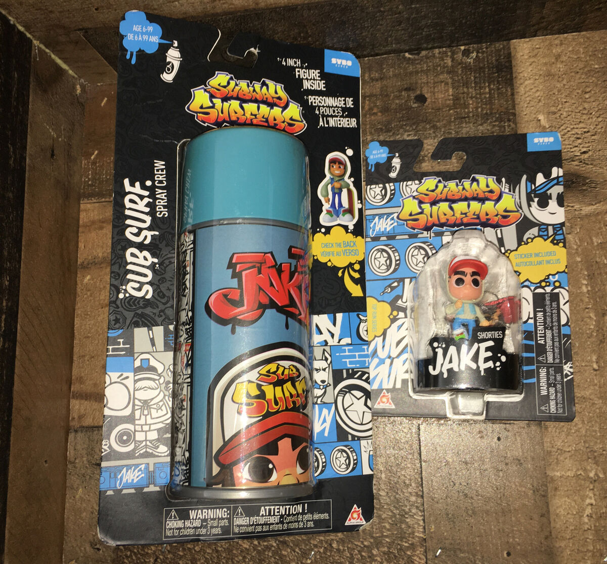 SUBWAY SURFERS Game Sub Surf Spray Crew 4 VINYL FIGURE Jake Spray Can  *NEW*