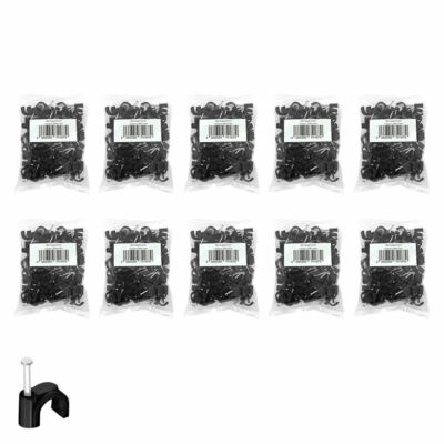1000x Nagelschelle 6 7 mm Kabelschelle Nagelschellen Kabel Nagel schelle schwarz