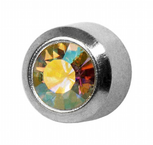 STUDEX 4mm REGULAR RAINBOW GOLD PLATED & STEEL SET EAR PIERCING STUD EARRINGS - Picture 2 of 3