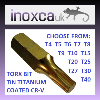 TORX SCHRAUBENDREHER BIT GOLD TiN 25mm TX T4 T5 T6 T7 T8 T9 T15 T20 T25 T27 T30 T40