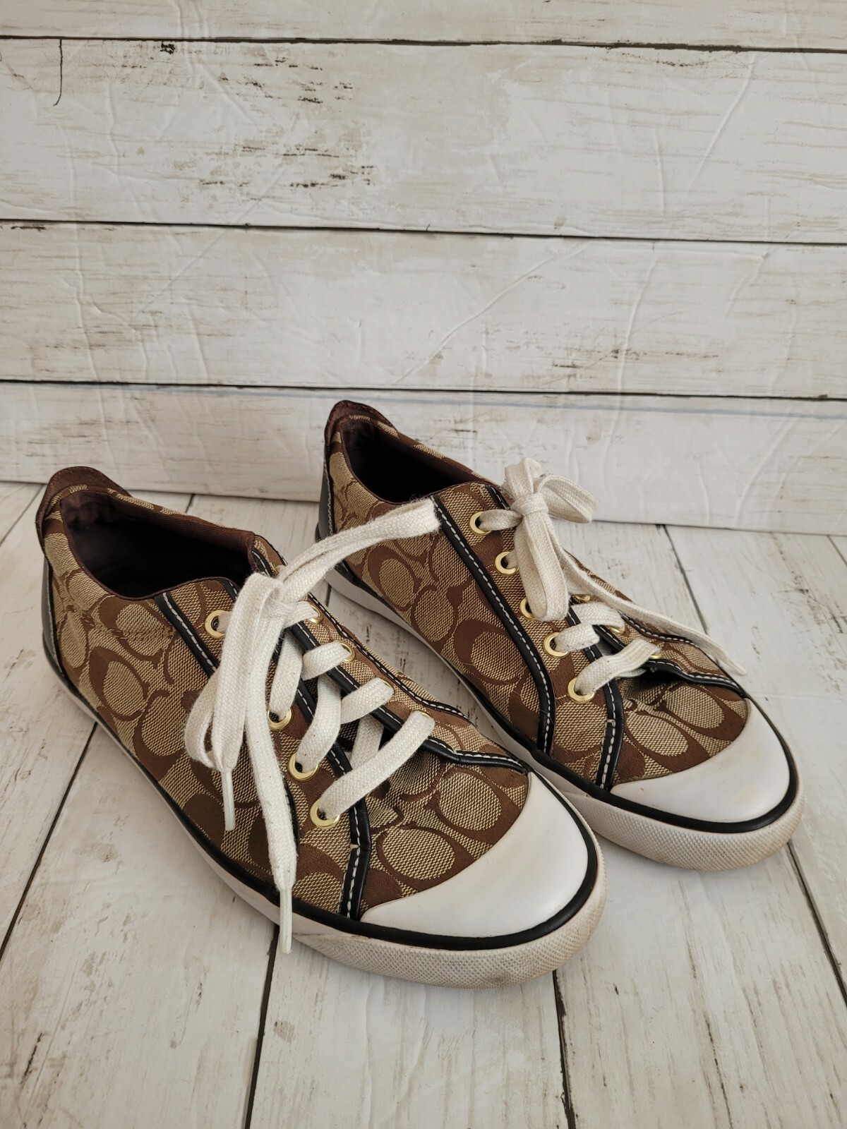 brown coach sneakers