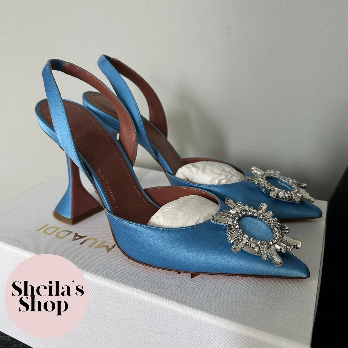 River Island Blue Velvet Embellished Block Heel Sandals | Lyst