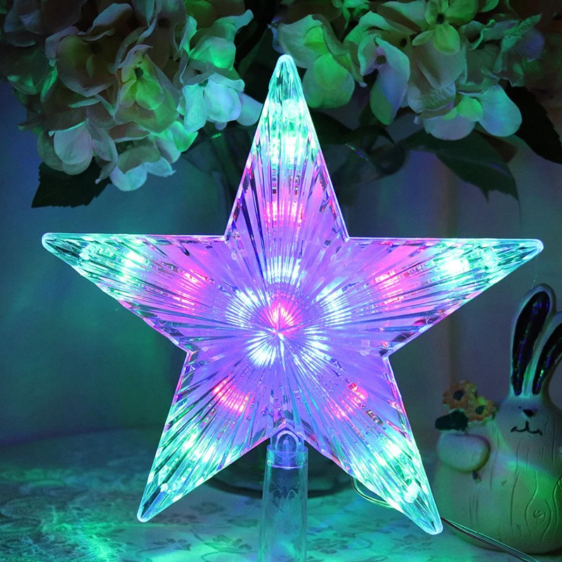 Topper Crystal Big Star Treetop Colour Changing 30 LED Christmas Tree Light Up